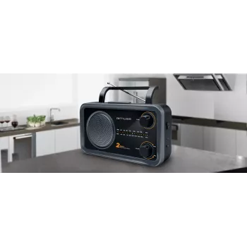 Muse | 2-pásmové prenosné rádio | M-06DS | AUX vstup | sivá