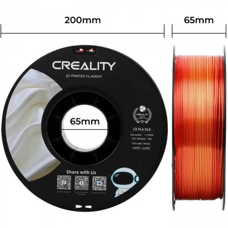 Creality CR-Silk PLA filament, 1,75 mm, 1 kg, zlatý/červený