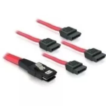 SATA kábel DeLOCK 83074 4x 1 m červený