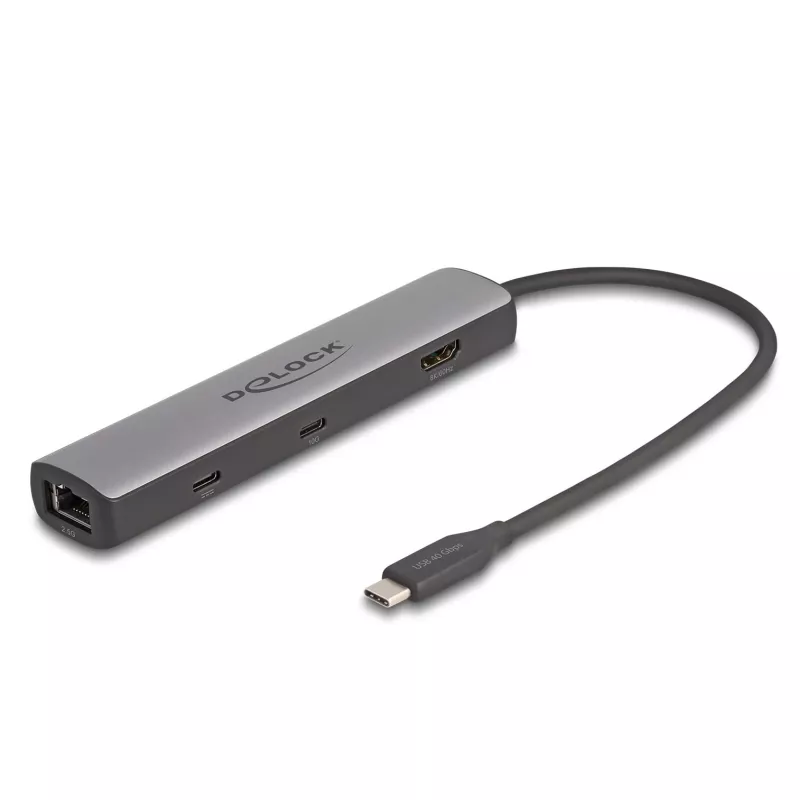 DeLOCK USB Type-C dokovacia stanica 8K HDMI USB 10 Gbps 2,5 Gigabit LAN PD 100W