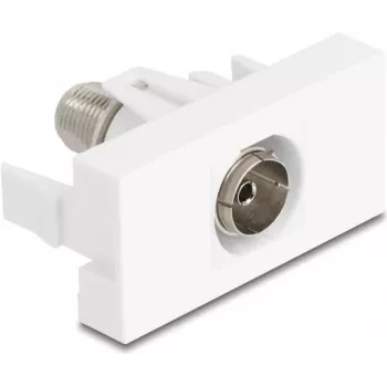 Delock 90844 modul Easy 45 IEC zásuvka na F zásuvku, biely