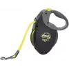 Navíjacie vodítko Flexi NEON GIANT M — 8 m popruhové vodítko, max. zaťaženie 25 kg, ergonomická rukoväť, čierna/žltá