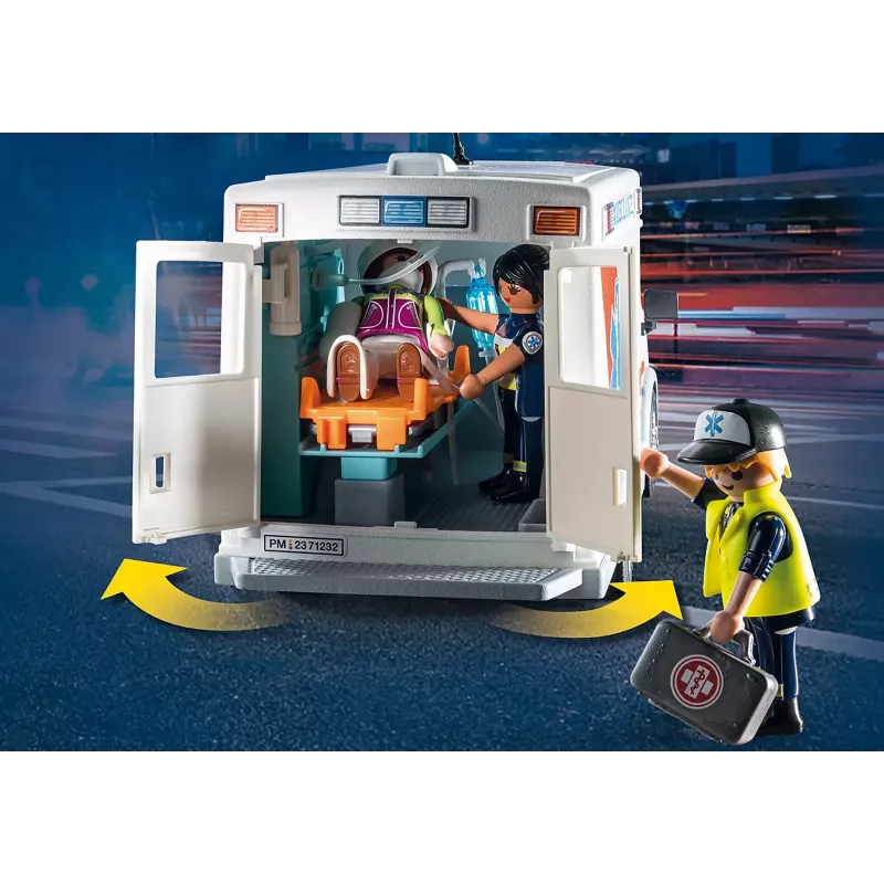 Hračkárska sanitka PLAYMOBIL 71232 — viacfarebná, pre 4–10 rokov, AAA batéria