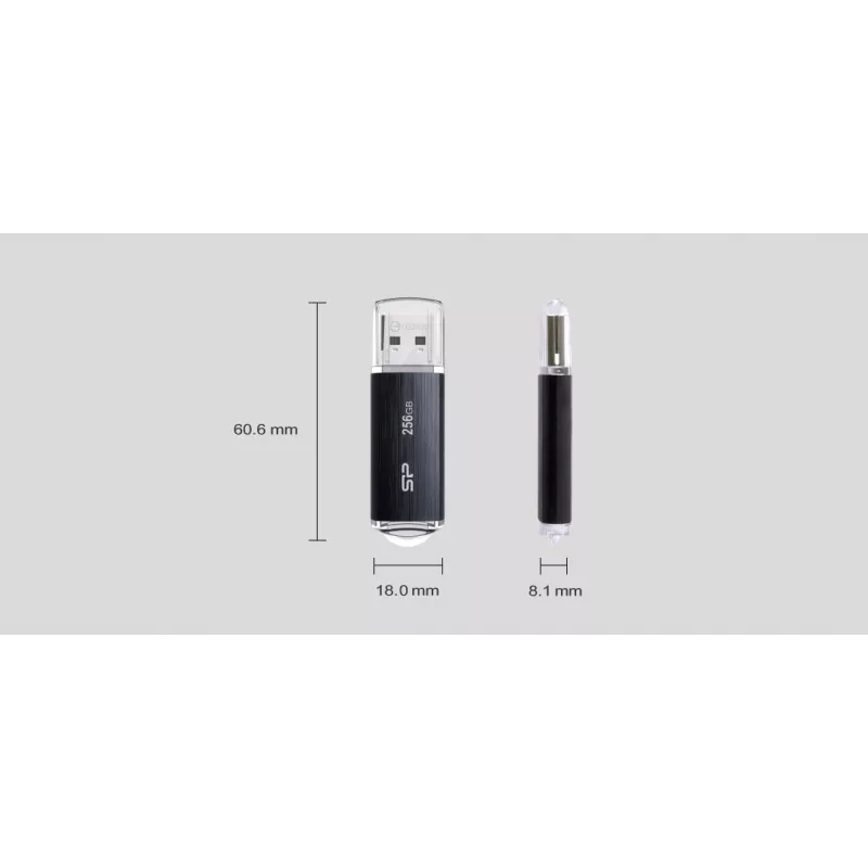 SILICON POWER Blaze B02 Pendrive USB flash disk 256 GB USB Type-A 3.2 Gen 1 (SP256GBUF3B02V1K) čierny