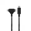 Nabíjací a dátový kábel native union Belt kábel Duo Pro USB-C na USB-C a Lightning čierny