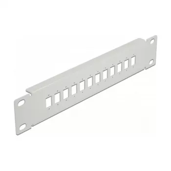 Optický patch panel DeLOCK 10 inch 12 portov SC Simplex LC Duplex 1U sivá