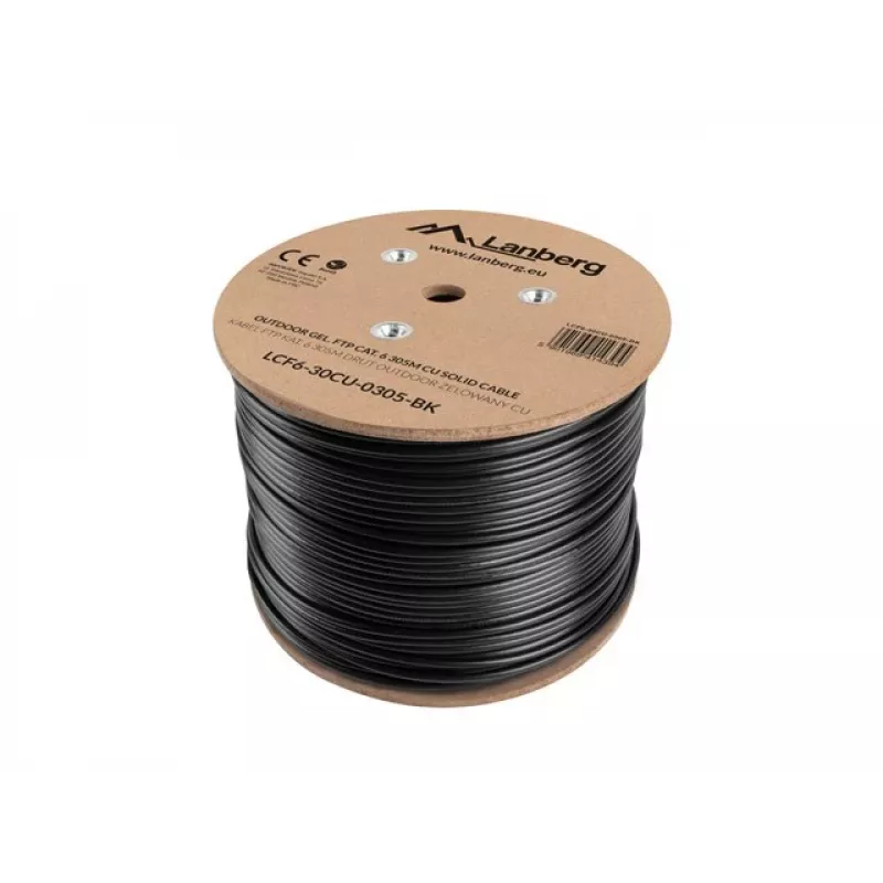 Sieťový kábel Lanberg LCF6-30CU-0305-BK RJ45 Cat6 305 m čierny