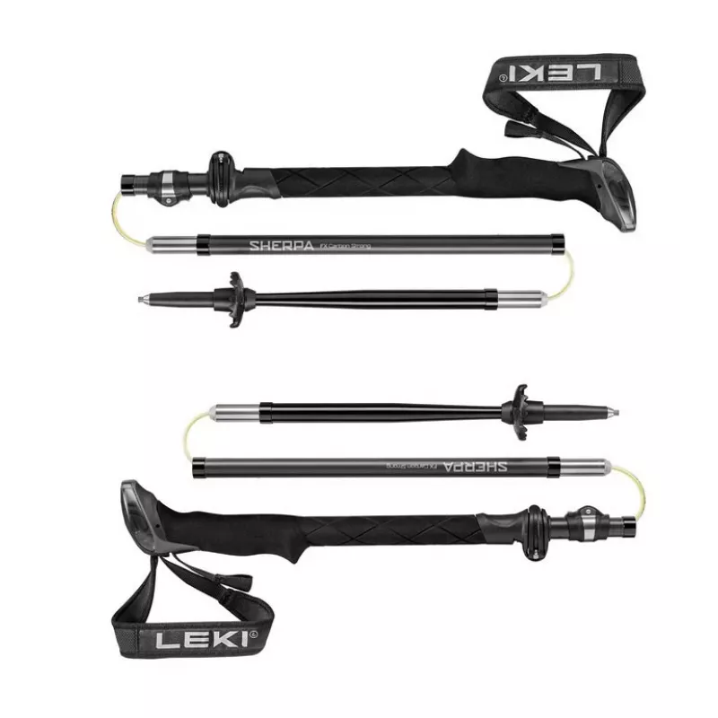 Trekingové palice Leki Sherpa FX nastaviteľné 120–140 cm, čierna