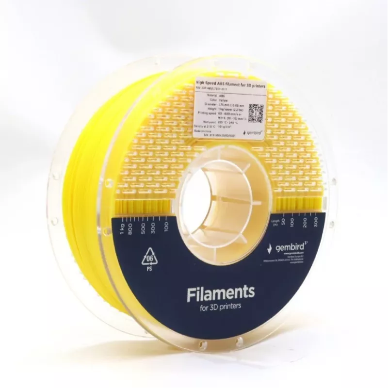 3D tlačový filament Gembird ABS 1,75 mm žltá 1 kg