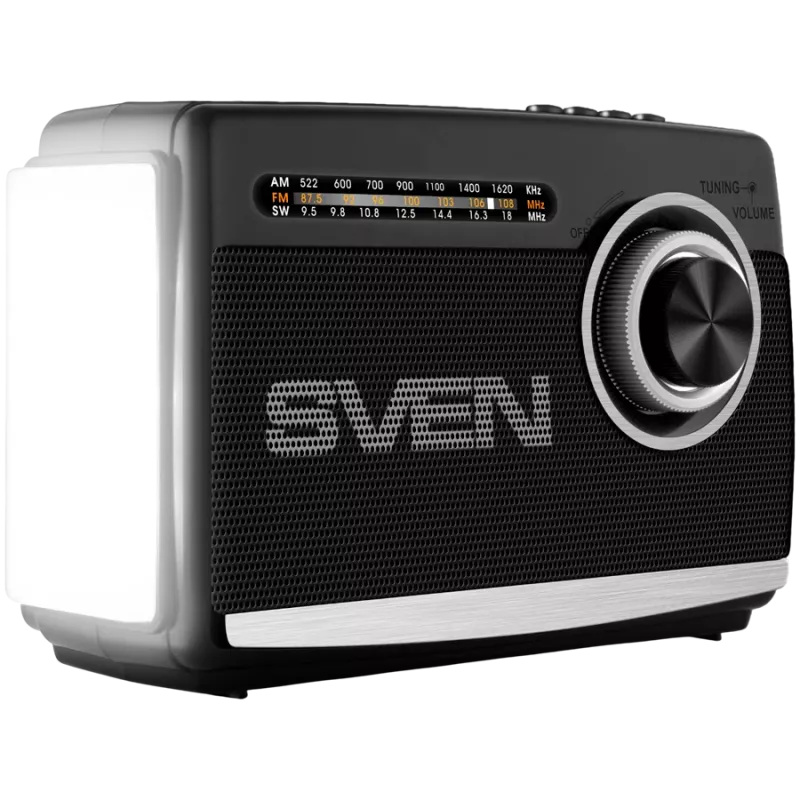 Reproduktor SVEN SRP-155, čierny (3W, Bluetooth, FM/AM/SW, USB, microSD, baterka, akumulátor)