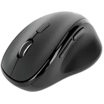 Manhattan ergonomická bezdrôtová myš, pre pravákov, nastaviteľné 800/1200/1600 dpi, 2,4 GHz (až do 10 m), šesť tlačidiel s kolieskom, kombinovaný USB-A a USB-C prijímač, čierna, AA batéria (súčasťou balenia), trojročná záruka
