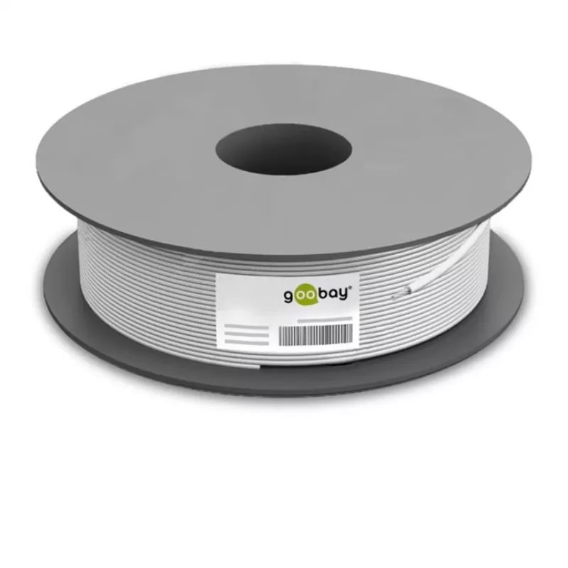 Wentronic Goobay CAT 6 sieťový kábel, S/FTP (PiMF), sivý, 305 m – CCA medená zmes, AWG 23/1 (solid), PVC (95696)