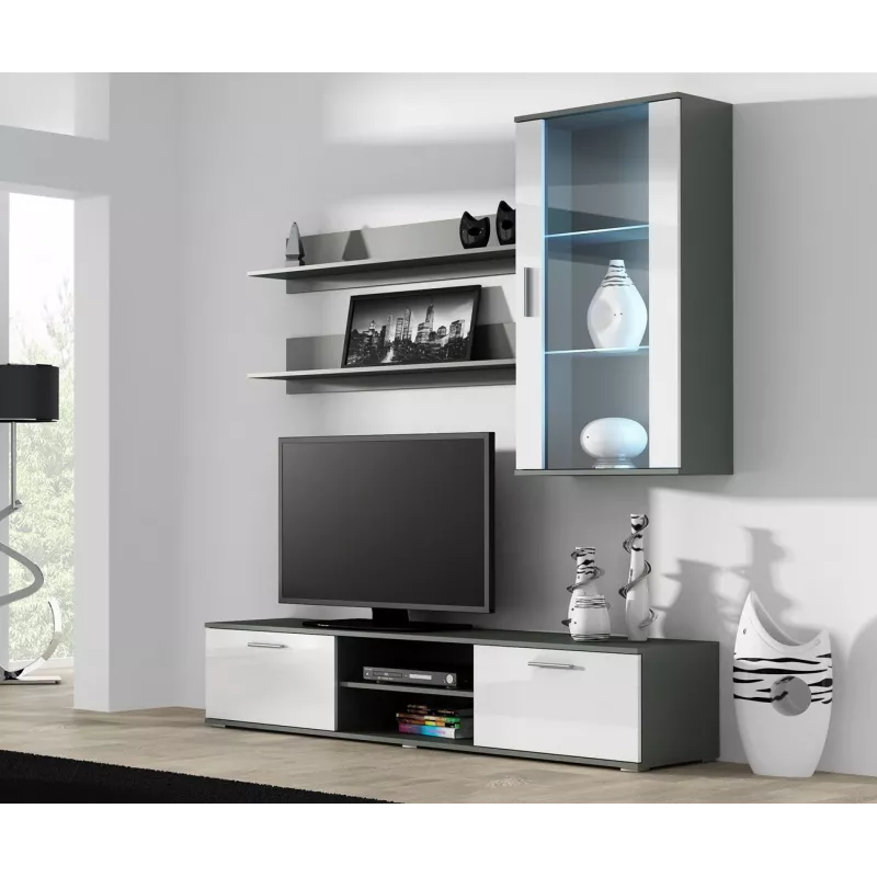 Cama TV stojan SOHO 180 sivý/biely lesklý