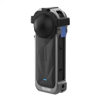 Ochranné hliníkové puzdro pre Insta360 X5 od Telesin — tvrdý kryt, model S6-FMS-19-TIS