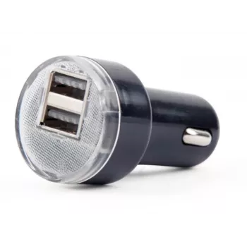 Auto nabíjačka Gembird EG-U2C2A-CAR-02, 12–24V vstup, 5V/2,1A výstup, 2× USB 2.0, čierna