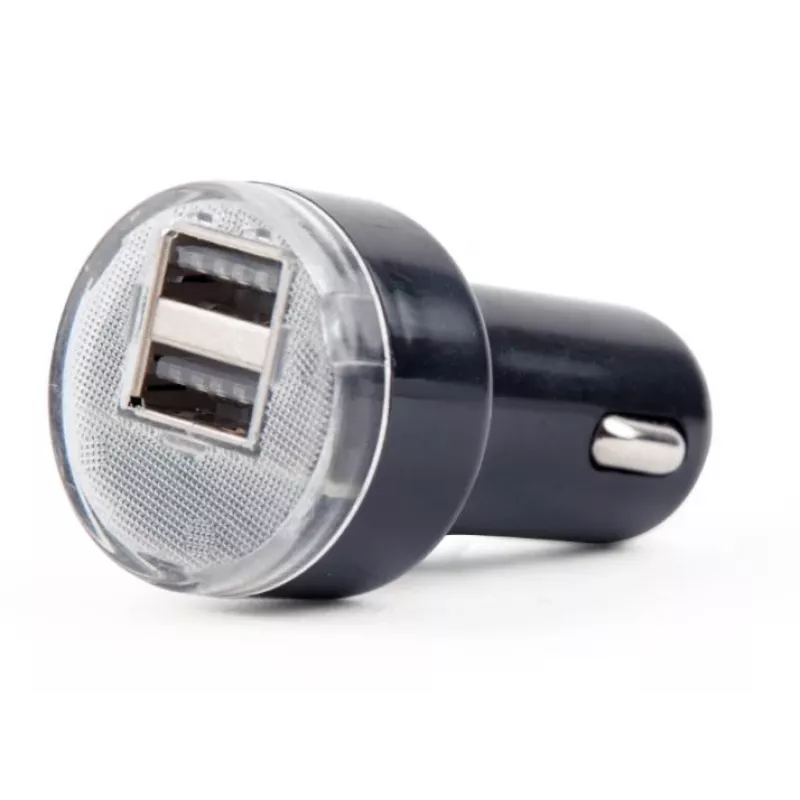 Auto nabíjačka Gembird EG-U2C2A-CAR-02, 12–24V vstup, 5V/2,1A výstup, 2× USB 2.0, čierna