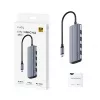 USB-C hub Cudy UH500 — USB 3.2 Gen 1 Type-C host, 6 portov s USB 3.2 Gen 1 Type-A a HDMI, 5000 Mbit/s, sivý/strieborný