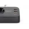 Predlžovacia zásuvka DIGITUS 3-násobná s 2×USB-A & 1×USB-C, 3 AC zásuvky Typ E/F, 1,5 m kábel, čierna