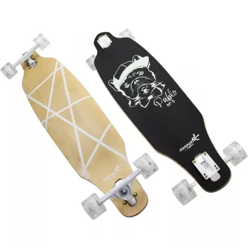 Longboard Muuwmi Lights GLOW ABEC 7 s osvetlenými kolieskami, čierna/zelená