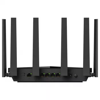Cudy WR6500H stolný WLAN router — Dual-Band 2,4/5 GHz, Wi‑Fi 7 (802.11be), 5765 Mbit/s, 2,5GbE LAN, 5x RJ-45, 3x3 antény, čierna