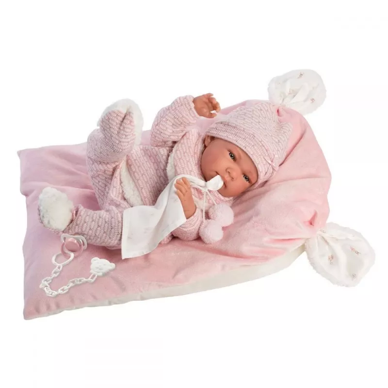 Bábika 73860 bábätko Nica na ružovej deke 38 cm Llorens