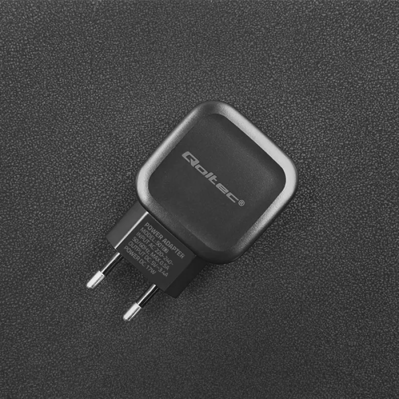 Qoltec 50188 nabíjačka pre mobilné zariadenia notebook, smartfón, smart hodinky, tablet, telefón, univerzálna čierna AC, DC vnútorné