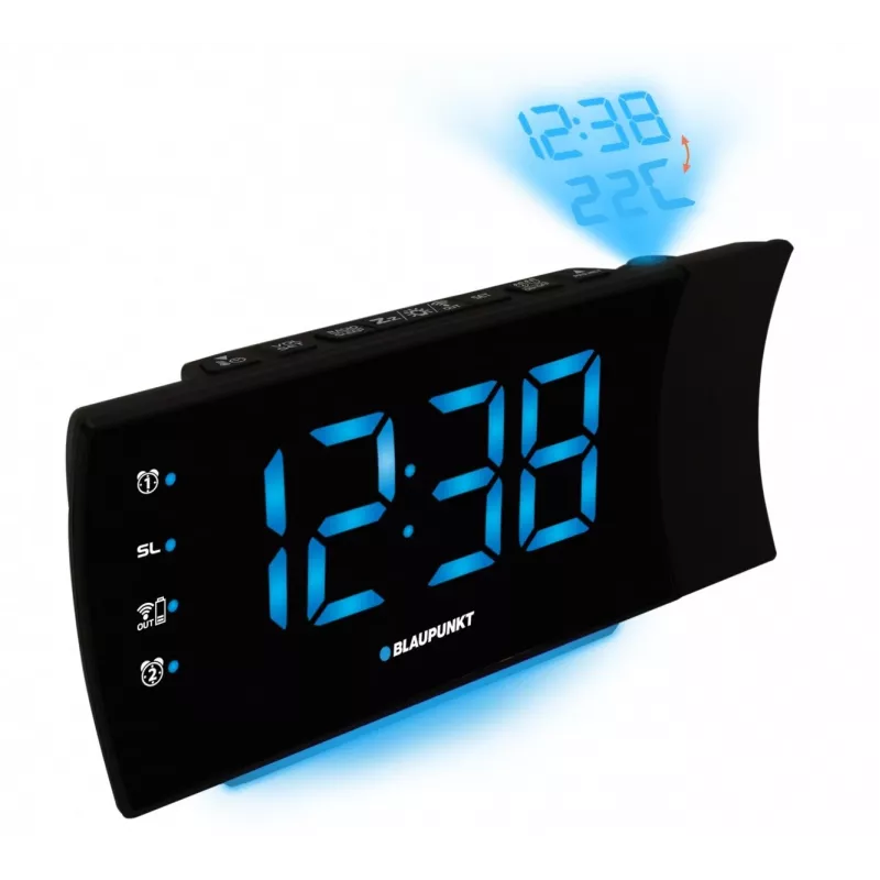Blaupunkt CRP81USB rádiobudík s projekciou a nabíjaním USB, čierny