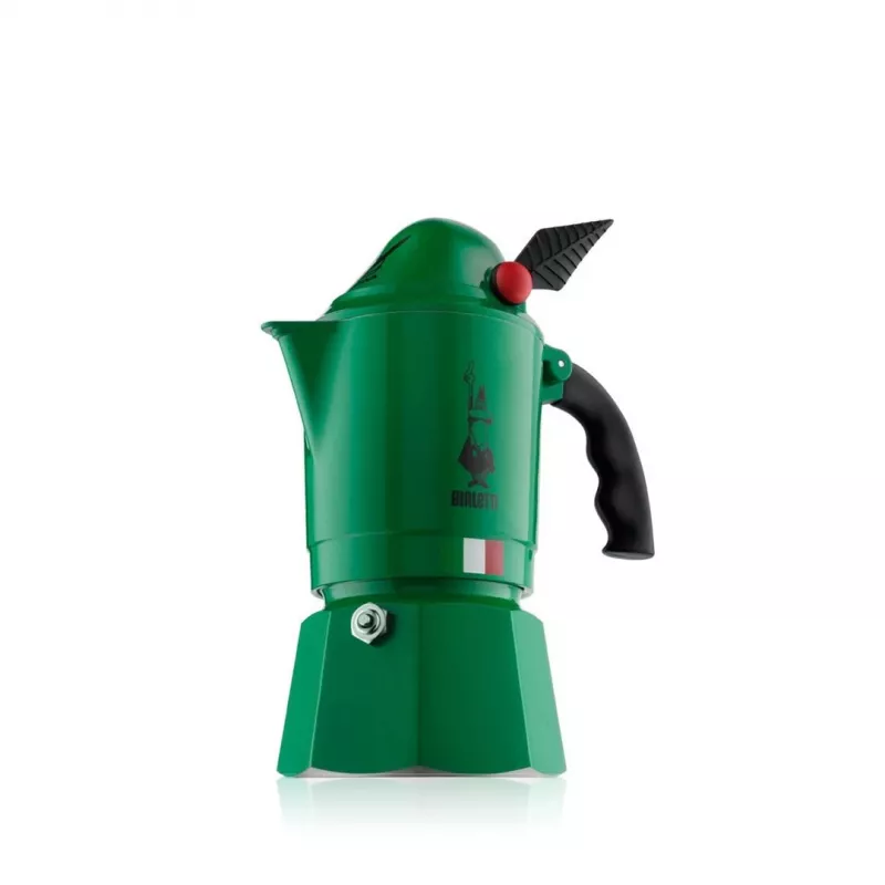 Moka kanvica BIALETTI Moka BREAK ALPINA — 3 šálky, zelená, hliník, bakelitová rukoväť