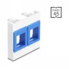 DeLOCK 81557 Modul Easy 45 s dvoma držiakmi Keystone, 45 x 45 mm, biely/modrý