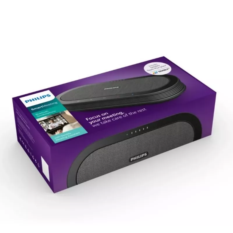 Philips PSE0501 Smart Meeting bezdrôtový konferenčný mikrofón s asistentom stretnutí Sembly, USB-C, čierny/sivý