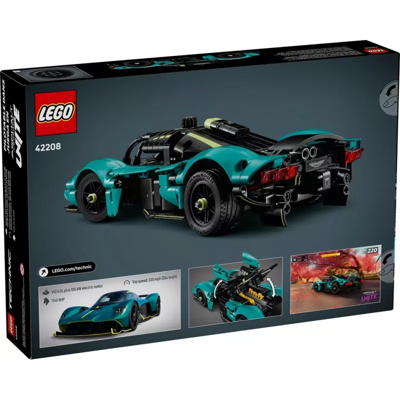 LEGO Technic stavebnica Aston Martin Valkyrie model mierka 1:8, 707 dielov, odporúčaný vek 9+
