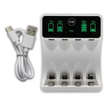 Nabíjačka batérií QOLTEC 50848 pre NiMH AAA (R03) a AA (R6) články s LCD displejom