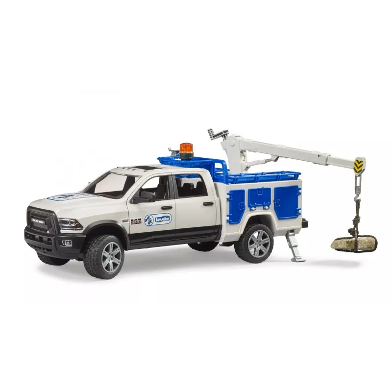 Auto Dodge RAM 2500 Service s otočným svetlom a žeriavom BRUDER 02509