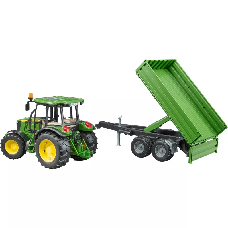 Model traktora BRUDER John Deere 5115 M s vyklápacím prívesom