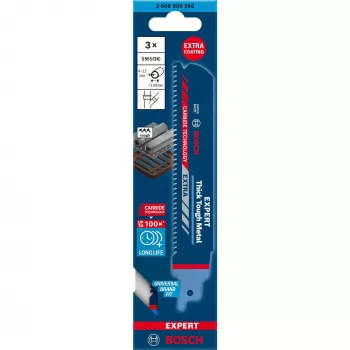 Bosch 2 608 900 366 Čepeľ na priamočiaru/vykružovaciu/sablovú pílu Čepeľ na sablovú pílu Carbide 3 kusy