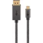 Goobay USB-C na DisplayPort pletený kábel 4K pri 60 Hz 3 m čierny strieborný - -konektor (75709)