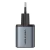 Vention FEWH0-EU 30W GaN nabíjačka — 1× USB-C, 1× USB-A, 30 W, čierna
