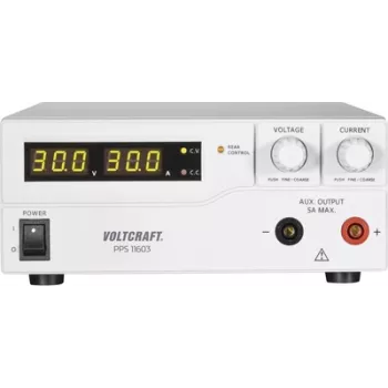 Voltcraft laboratórny napájací zdroj, nastaviteľný PPS-11603 1 - 60 V/DC 0 - 2,5 A 160 W 2 x USB, diaľkovo programovateľný (PPS-11603)