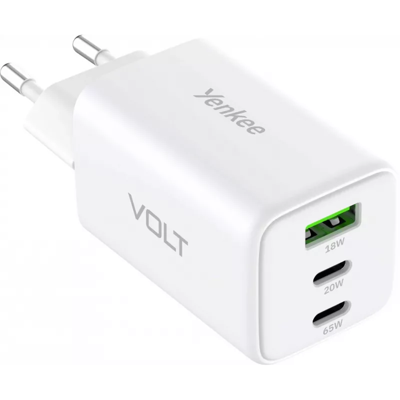YENKEE YAC G65 WH VOLT USB C 65W 3A Power Deli