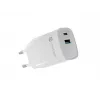 Káblová nabíjačka pre mobilné zariadenia NATEC NUC-2140, 30W, USB-C PD 3.0 + USB-A, Samsung AFC, biela