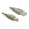 USB kábel DeLOCK 82216 USB 2.0 3 m USB A USB B sivý