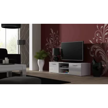 Cama TV stojan SOHO 140 biela/biela lesklá