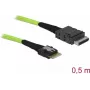 SAS kábel DeLOCK 85801 0,5 m 32 Gbit/s čierny zelený
