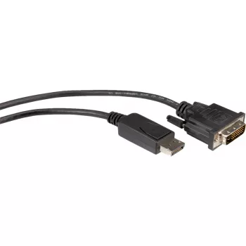 ROLINE - video kábel - DisplayPort (M) - DVI-D (M) - 1 m (DisplayPort 1.1) - skrutky s rýhovanou hlavou - čierny (11.04.5771)