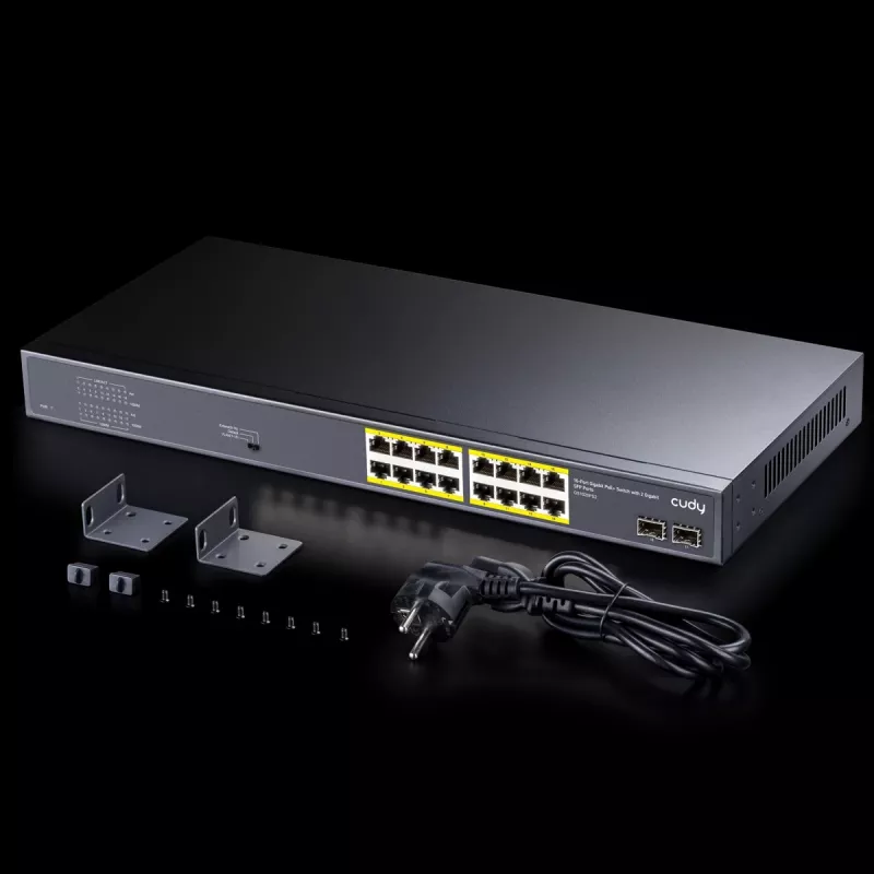 Cudy GS1020PS2 sieťový switch Gigabit Ethernet 16 portov PoE