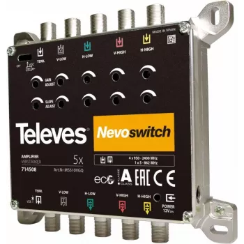 Satelitný multiswitch Televes 714508 5 vstupov 5 výstupov