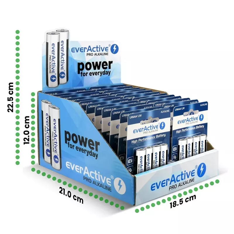 Alkalické batérie everActive LR64BLPADIS — 96 kusov, veľkosť AA