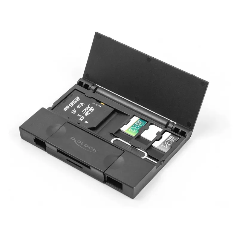 Čítačka kariet DeLOCK 91014 USB 3.2 Gen 1 Type-A/Type-C čierna MicroSD SD