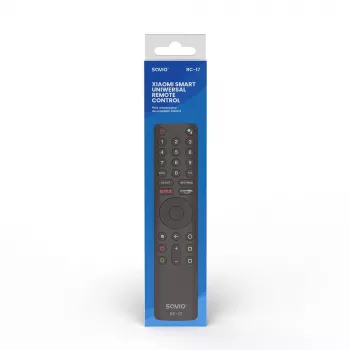 SAVIO RC-17 TV diaľkový ovládač IR/Bluetooth, podporuje 20 zariadení, dosah 10 m, čierny