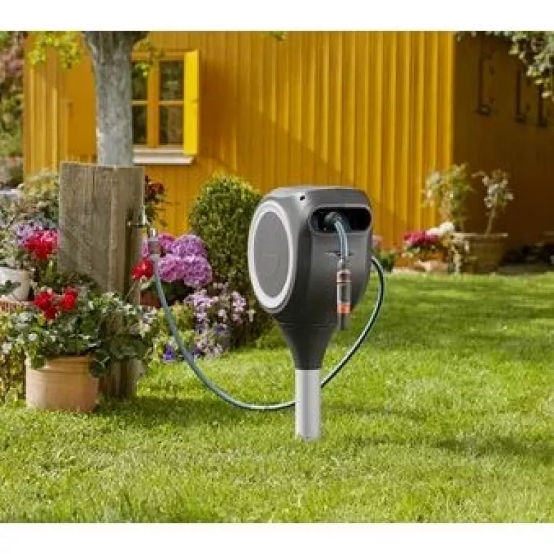 Podstavec na zem s bubnom Gardena RollUp Automatic čierna sivá
